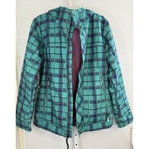 Burton The White Collection Women’s Snowboard Jacket Plaid Hooded L Dryride